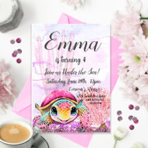 Tortue 4e anniversaire, sous la mer