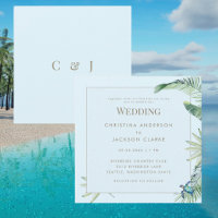 Tortue de Mer Bleue Glacée Tropicale Carré Mariage