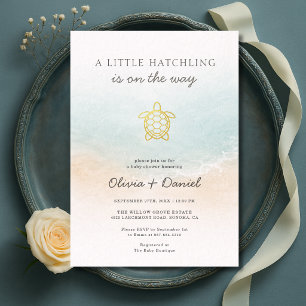 Invitation Tortue de mer un petit couple de nouveau-nés Baby