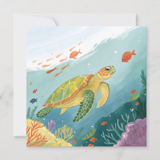 Invitation Tortue de peinture (Devant)