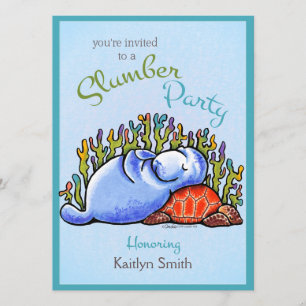 Invitation Tortue Manatée de la partie Stwood Off-Leash Art™