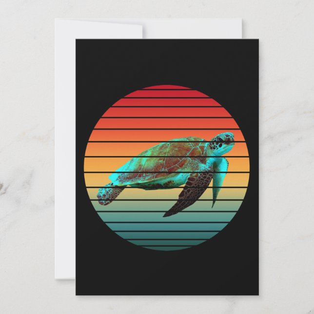 Invitation tortue vintage   (Devant)