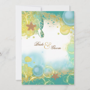 Invitation Tortues à thème de mariage plage