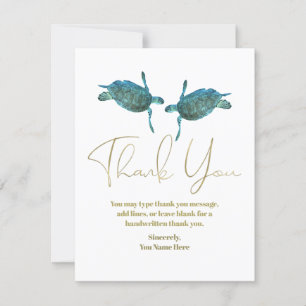 Invitation Tortues de mer bleu sarcelle Mariage de plage or M
