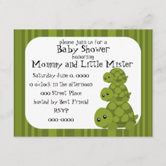 Invitation Tortues mignonnes trois