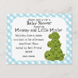 Invitation Tortues mignonnes trois