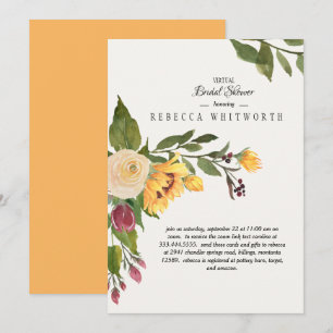 Invitation Toscan Virtual Gold Sunflower Fête des mariées flo