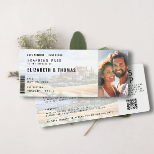 Invitation Toscane Destination Boarding Pass Mariage photo