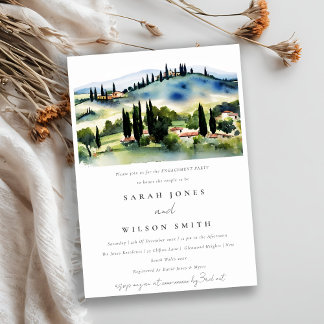 Invitation Toscane Italie Aquarelle Paysage Fiançailles