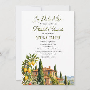 Invitation Toscane Italie Lavis Mariage Vintage