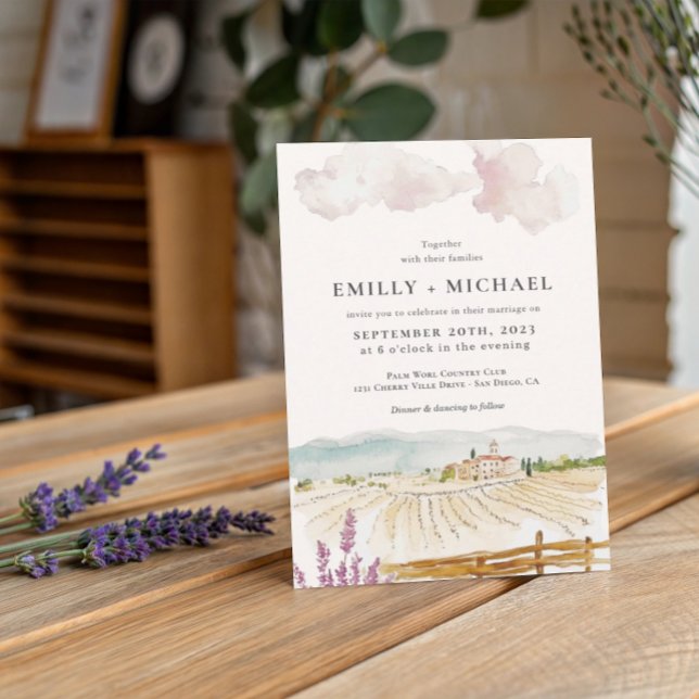 Invitation Toscane Italie | Mariage illustré (Créateur téléchargé)