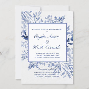 Invitation Toscane Mariage de verdure bleue