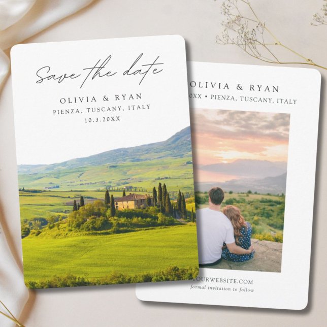 Invitation Toscane Mariage Pienza Italie Enregistrer la date (Tuscany Wedding Pienza Italy Save the Date Invitation
)