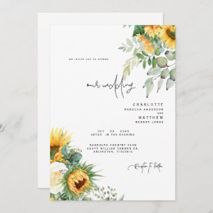 Invitation Toscane moderne tournesols Pas de parents Mariage