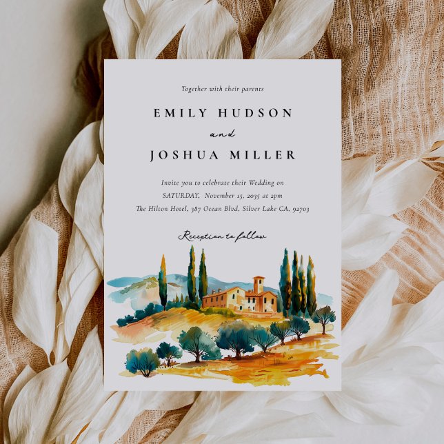 Invitation Toscane Paysage Mariage italien (Créateur téléchargé)
