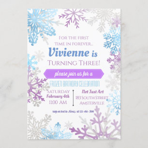Invitation tôt d'anniversaire de flocons de neige