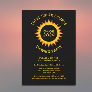 Invitation Total Solaire Eclipse Avril 2024 Viewing Party