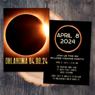 Invitation Total Solaire Eclipse Oklahoma 2024 Personnalisé