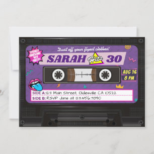 Invitation Totalement génial 90s Cassette Anniversaire Invita