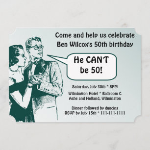 Invitation Totalement rétro et amusant 50e anniversaire fête