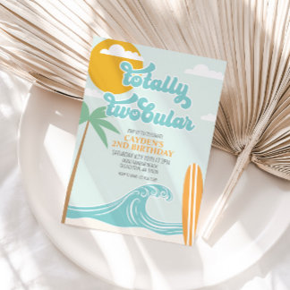 Invitation Totalement Two-tubulaire Plage Surf Beach 2e Anniv