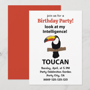 Invitation Toucan Bird Tropical Funny Anniversaire