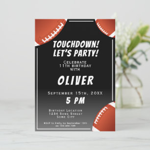 Invitation Touchdown Ballon de Football Américain Sports Anni