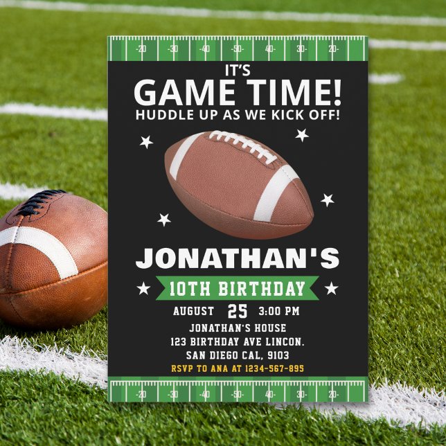 Invitation Touchdown Celebration: Football Field Birthday boy (Créateur téléchargé)