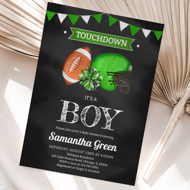 Invitation Touchdown C'est un Garçon Baby Shower (Créateur téléchargé)