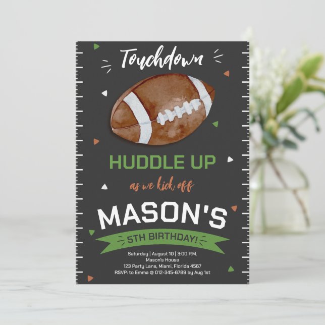Invitation Touchdown Football Anniversaire (Debout devant)