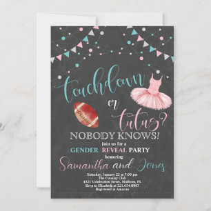 Invitation Touchdown ou Tutus Genre Reveval Party