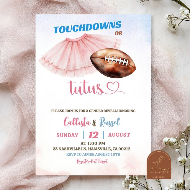 Invitation Touchdown ou Tutus Révélation du Sexe  (Créateur téléchargé)