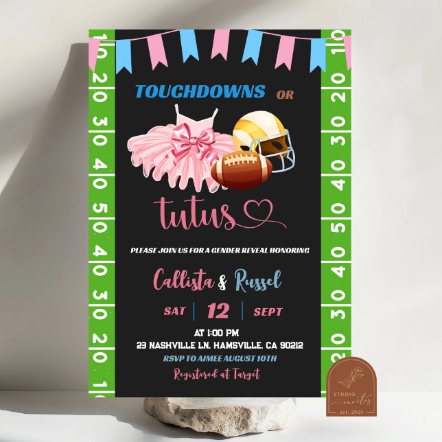 Invitation Touchdown ou Tutus Révélation du Sexe (Créateur téléchargé)
