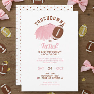 Invitation Touchdowns ou Tutus Football Révélation du sexe
