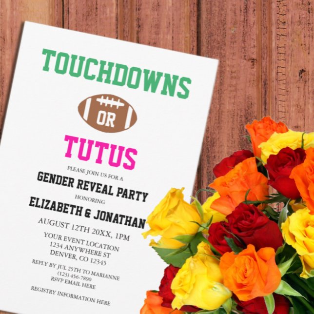 Invitation Touchdowns ou Tutus Genre Reveal (Créateur téléchargé)