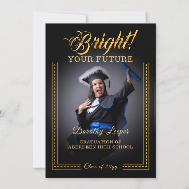 Invitation Touche dorée Éclairez votre avenir. (Devant)