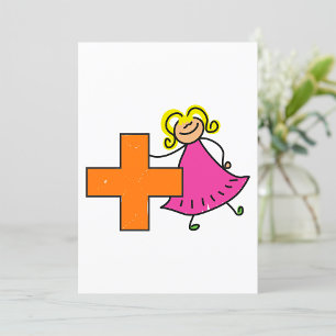 Invitation Touche mignonne fille avec signe plus