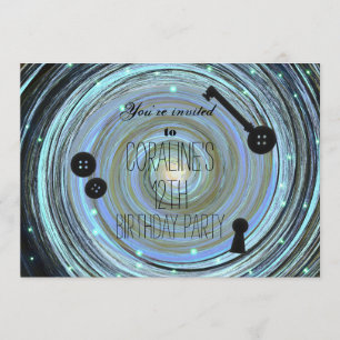 Invitation Touches de boutons et squelette Clé Autre parti mo