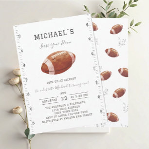 Invitation Touches watercolor football américain bébé douche