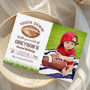 Invitation Touchez Down Football Boy Photo Anniversaire