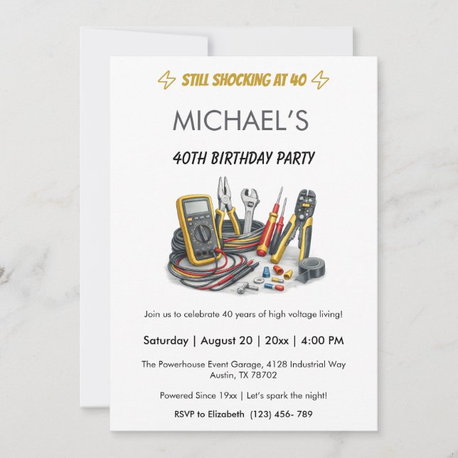 Invitation Toujours Choquant à 40 Ans Fête d'anniversaire Éle (Devant)