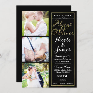 Invitation TOUJOURS et pour toujours le Mariage d'or noir pho