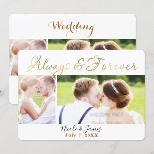 Invitation TOUJOURS & FOREVER OR MARIAGE 4 Photos Photo