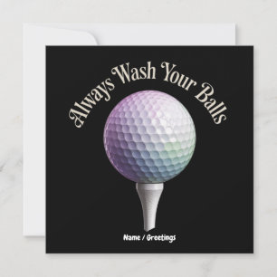 Invitation Toujours Laver Vos Balles Cadeau Drôle de Golf Spo