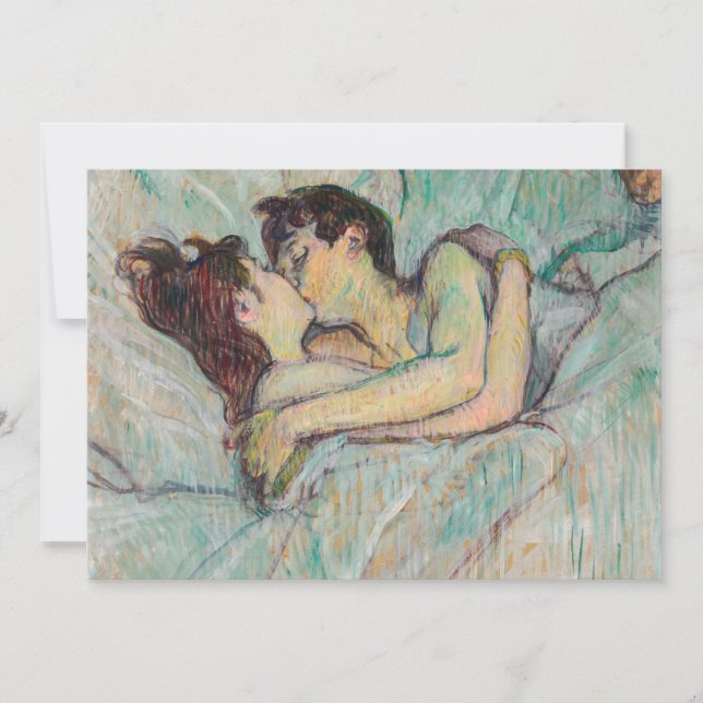 Invitation Toulouse-Lautrec - Au lit : Le baiser (Devant)