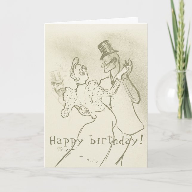 Invitation Toulouse Lautrec - Couple dansant, Anniversaire (Devant)