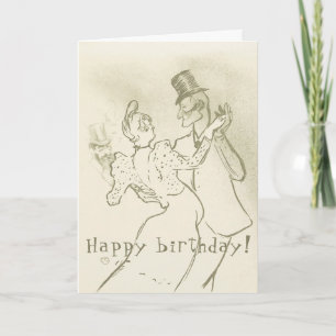 Invitation Toulouse Lautrec - Couple dansant, Anniversaire