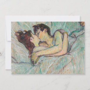 Invitation Toulouse-Lautrec - En Lit, Baiser