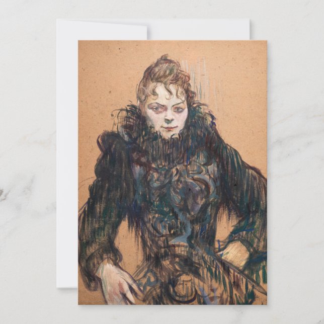 Invitation Toulouse-Lautrec - Femme avec un Boa Noir (Devant)