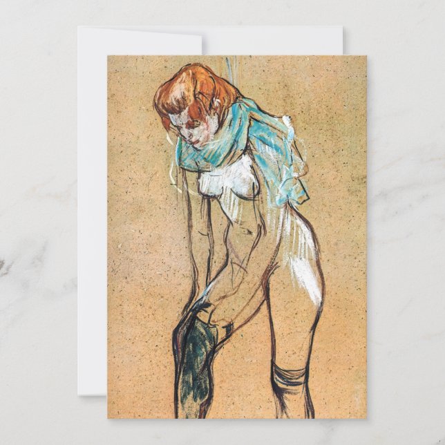Invitation Toulouse-Lautrec - Femme qui tire son bas (Devant)